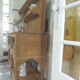 Furniture of trade, vintage service the bottom in oak the top in walnut.
