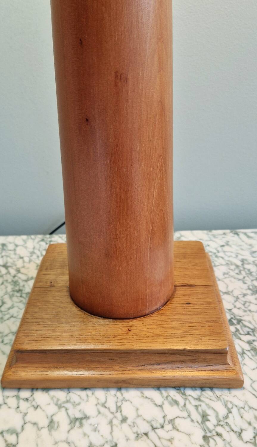 Large nautical lamp in wood and brass from the 80s
