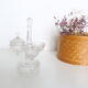 Serviteur de table, sel poivre et moutarde, en verre moulé, antiquité, vintage