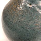 Speckled blue ceramic vase signed AP