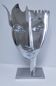 stylised metal face sculpture h.34.5 cm contemporary design