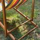 Vintage wooden deckchair/chilienne with footrest — 1960s