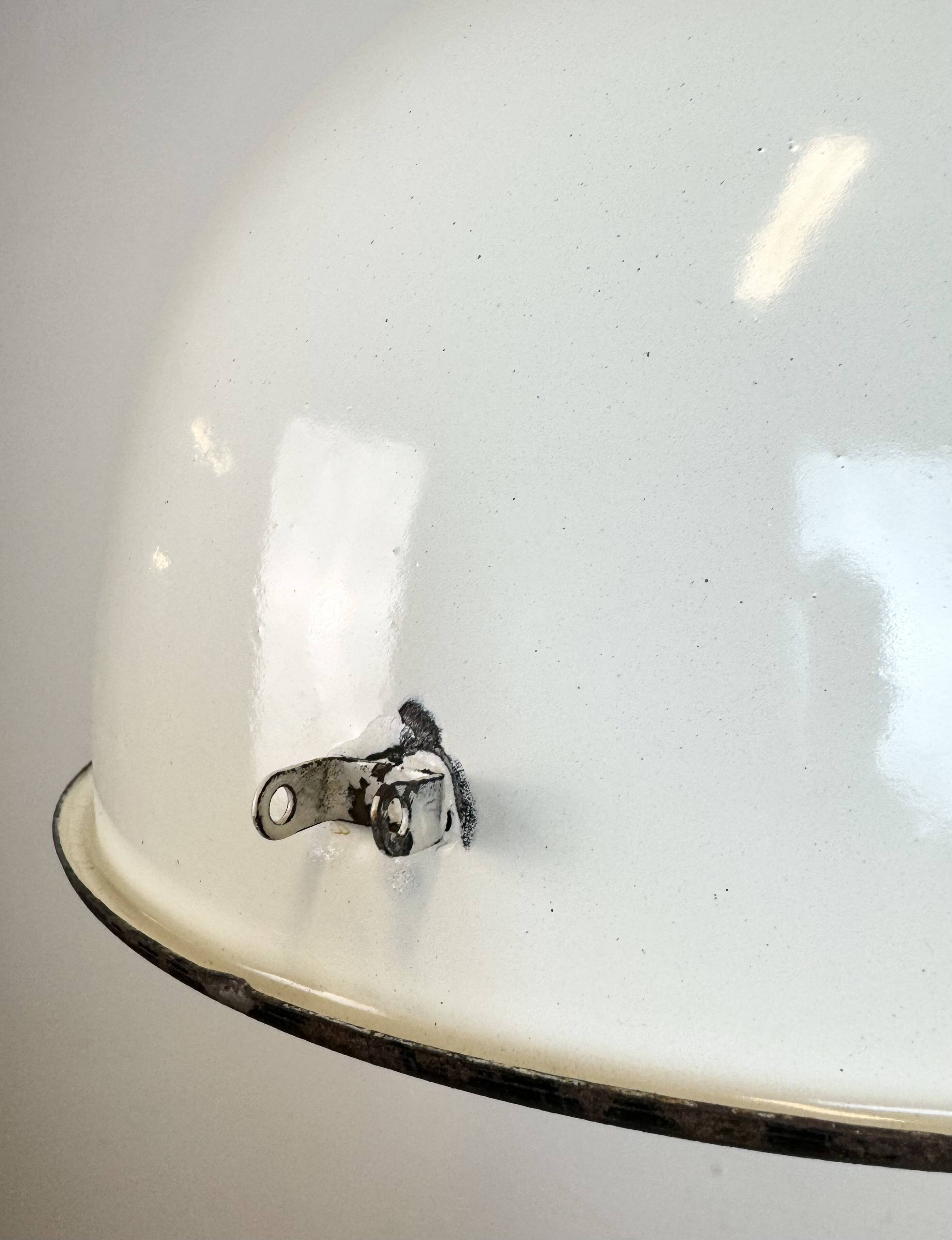 ndustrial Soviet White Enamel Pendant Lamp, 1960s