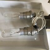 Pair of glass slab and brass design sconces 70