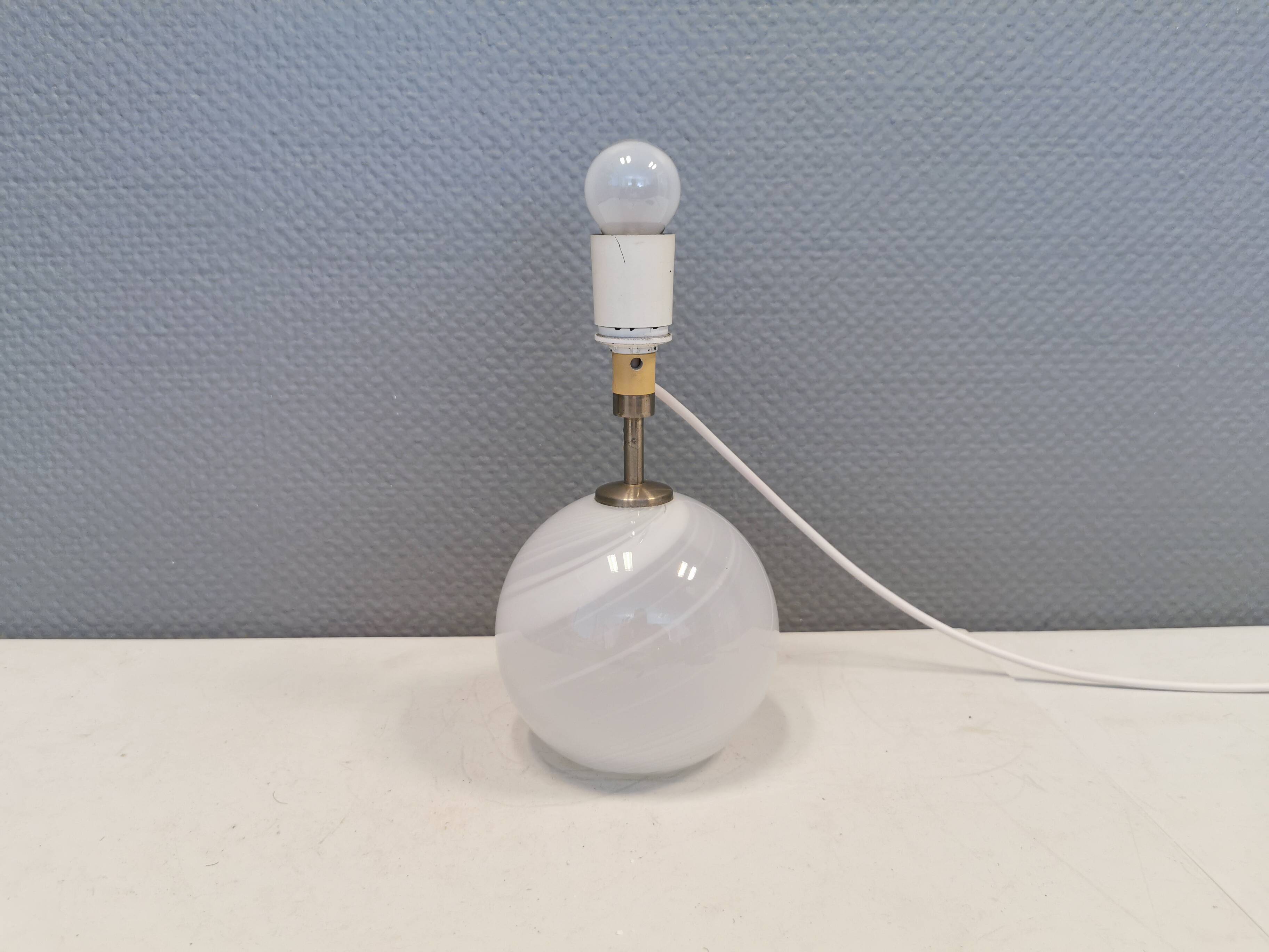 Beautiful table lamp, model Misty by Torben Jørgensen, Holmegaard Glassworks Denmark 1980.