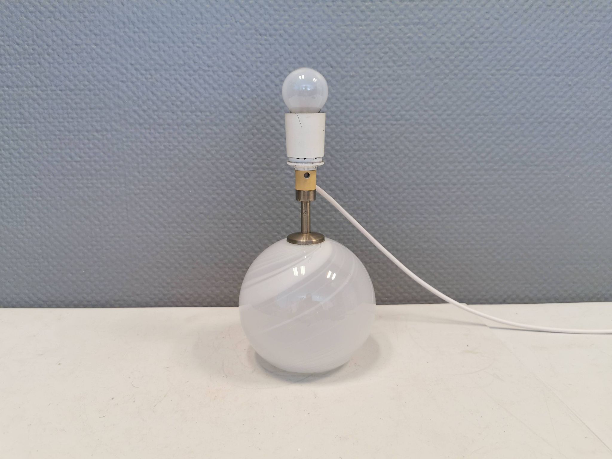 Beautiful table lamp, model Misty by Torben Jørgensen, Holmegaard Glassworks Denmark 1980.