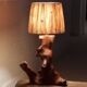 Lampe monoxyle en bois d'olivier, forme libre, années 50