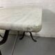 Set of two bistro tables in marble and wrought iron