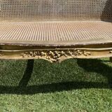 Sofa canage bench - gilded wood Louis XV style