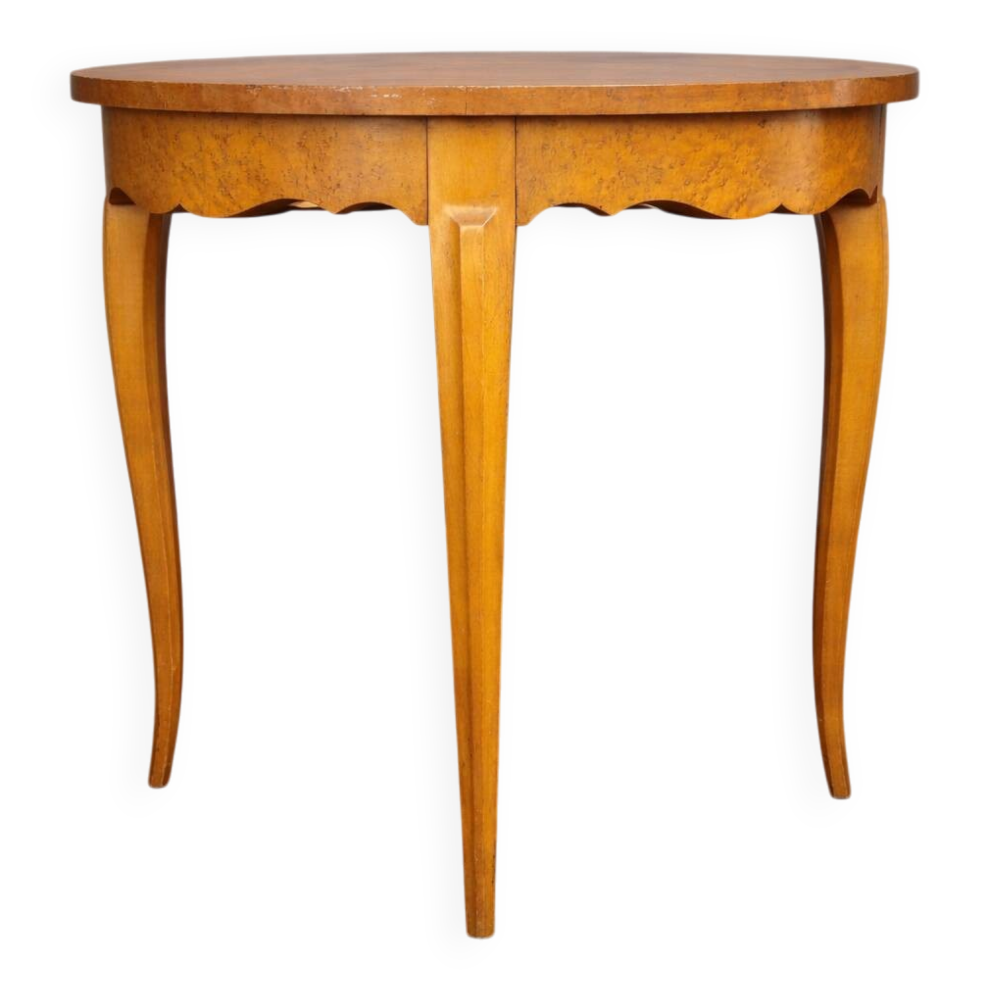 Art Deco gueridon in light burl – Louis XV inspiration