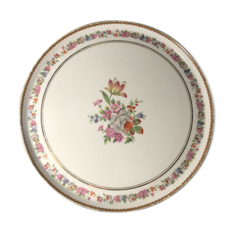 Limoges Raynaud porcelain pie dish with floral decoration