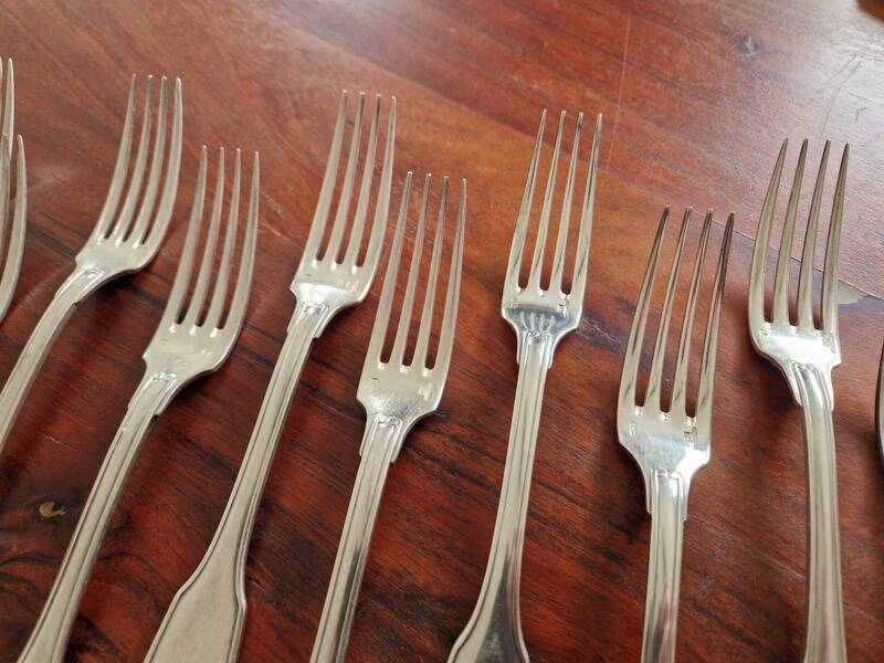 Christofle, Paris - Set of 12 table forks - Vendôme model