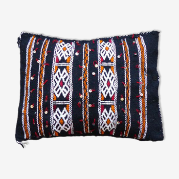 Kilim cushion moroccan black