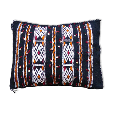 Black Moroccan kilim cushion