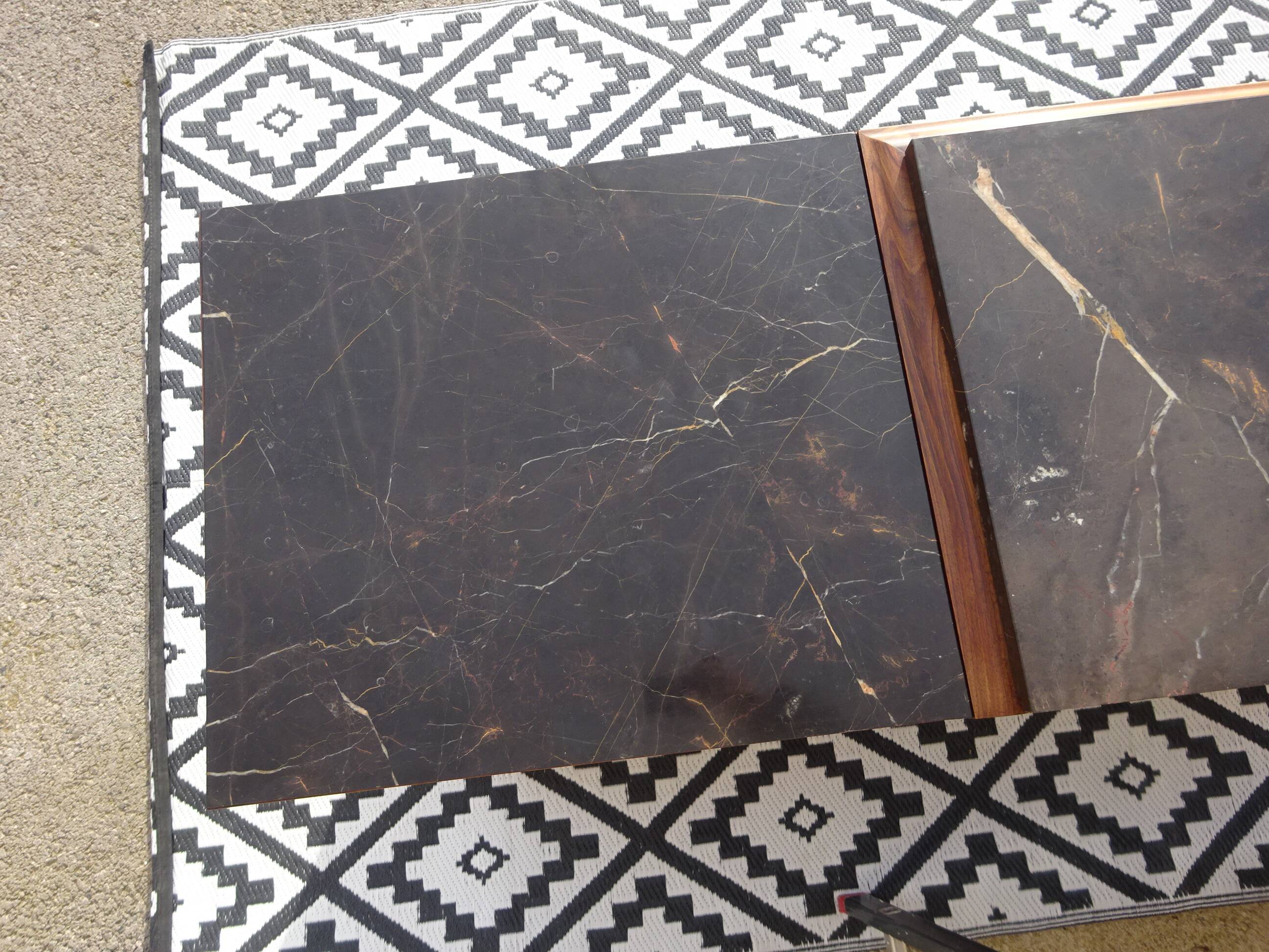 Walnut sideboard with moustache legs