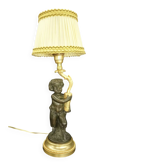 Lampe au faune Clodion style louis XVI début 1900 - bronze doré et patiné
