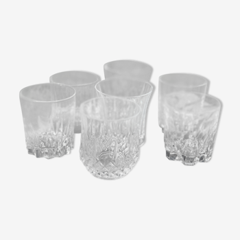 Set of 7 old whisky glasses, matching models.