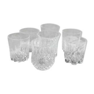 Set of 7 old whisky glasses, matching models.