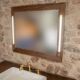 Meuble vasque Louis-Philippe en noyer & miroir LED assorti