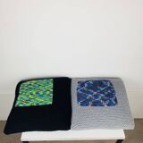 Paire de coussins en crochet vintage, années 70