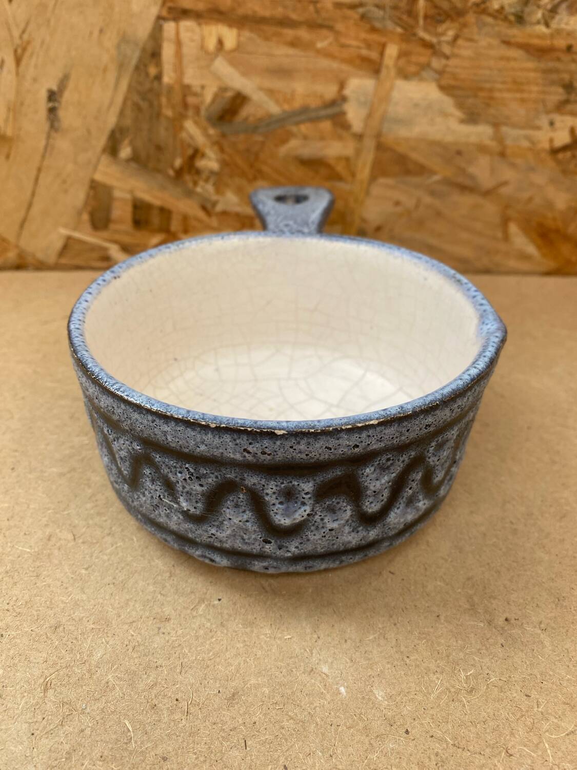 Old jean austruy ceramic casserole shape vintage caquelon pocket