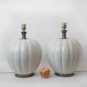 Pair of ceramic lamp feets