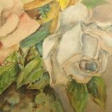 Tableau ancien bouquet de roses