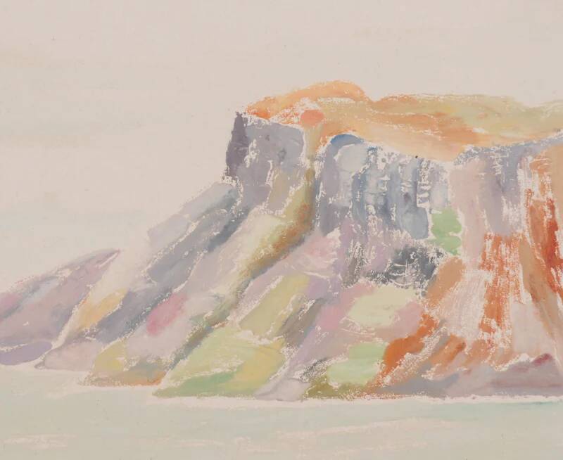 Camille combe: the mountain of bear island, original signed monotype