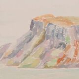 Camille combe: the mountain of bear island, original signed monotype