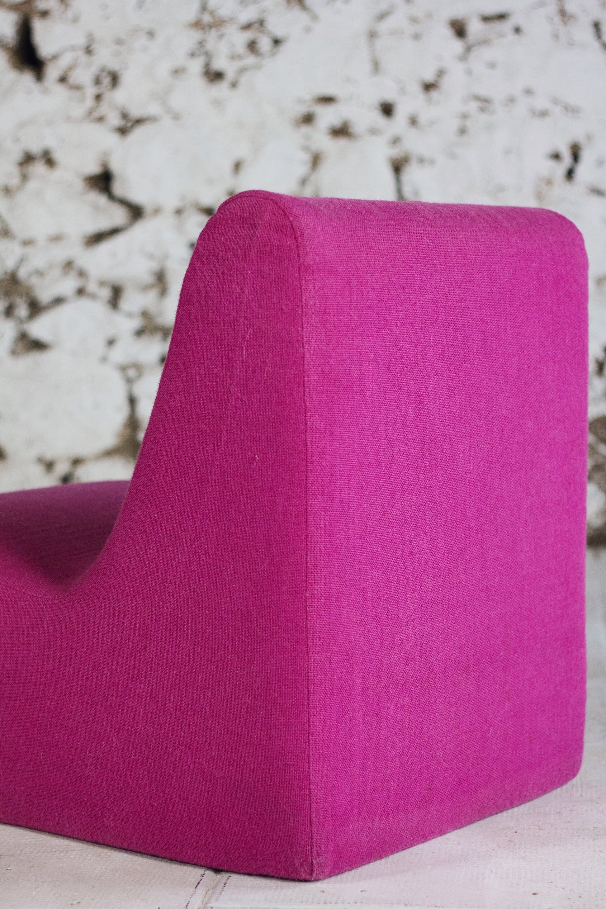 Pink wool armchair, 1970