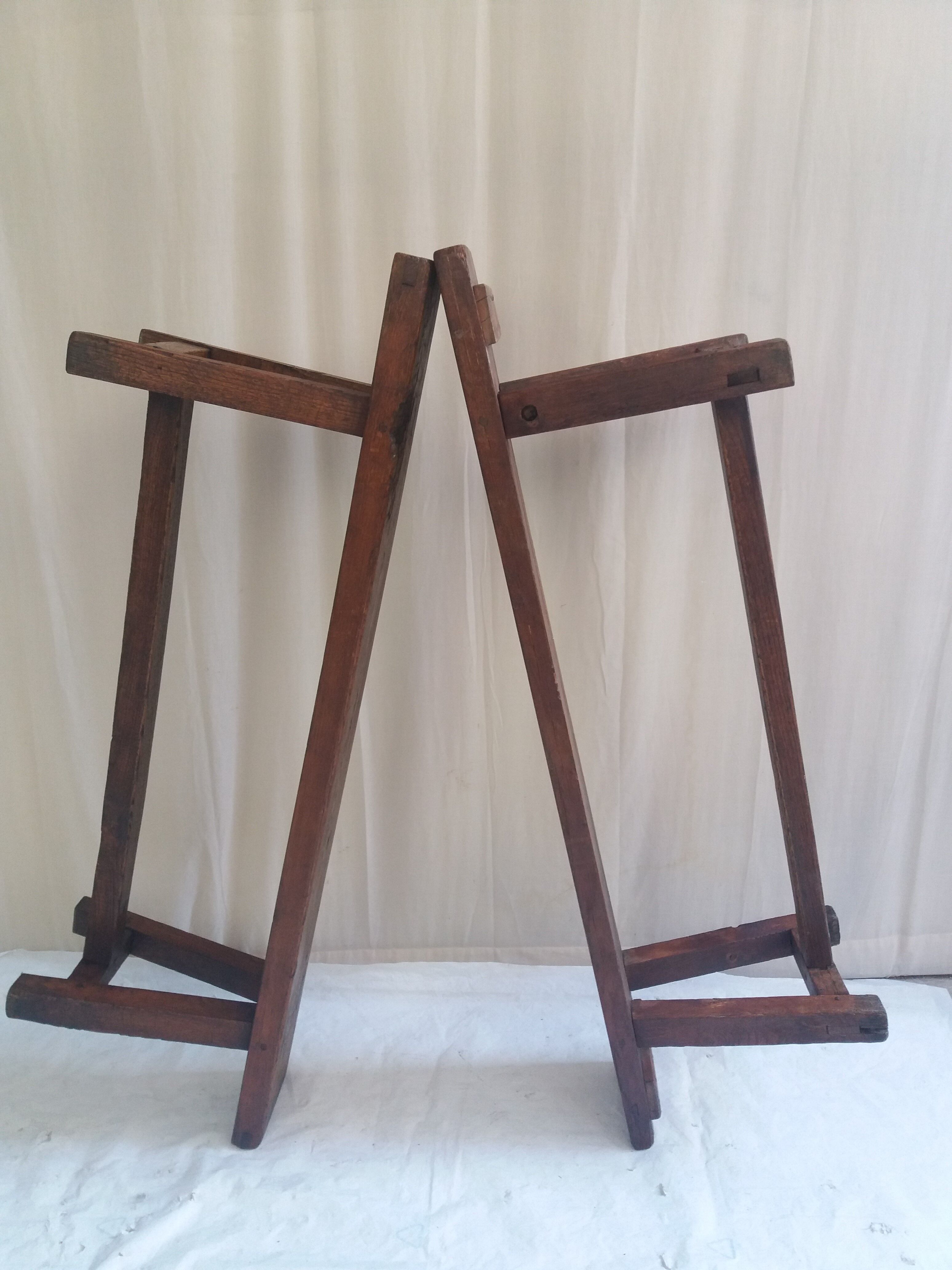 Pair of old benches in chene