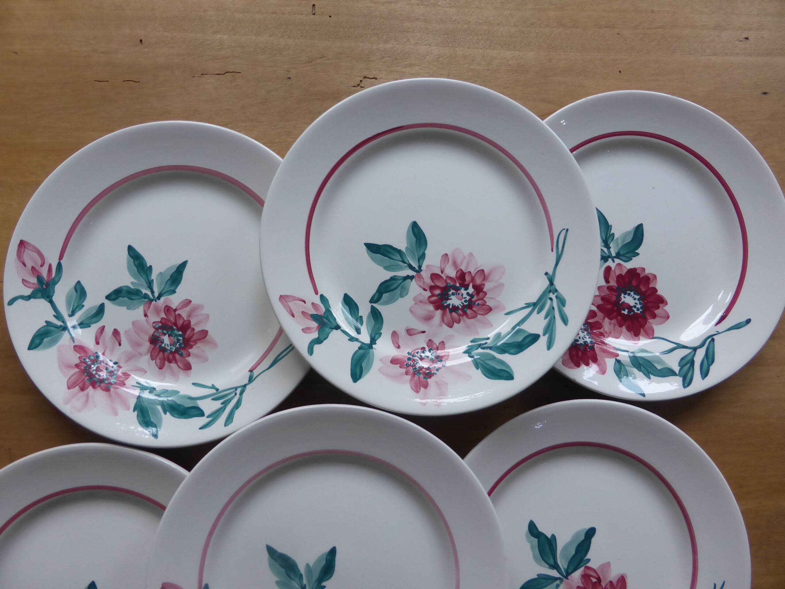 6 Sarreguemines dessert plates, Monceau model 200215