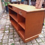 Comptoir de magasin vintage année 60 en chêne