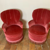 Paire de fauteuils crapaud