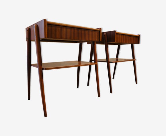 Teak bedside pair AB Carlstrom - Co Màbelfabrik 1960