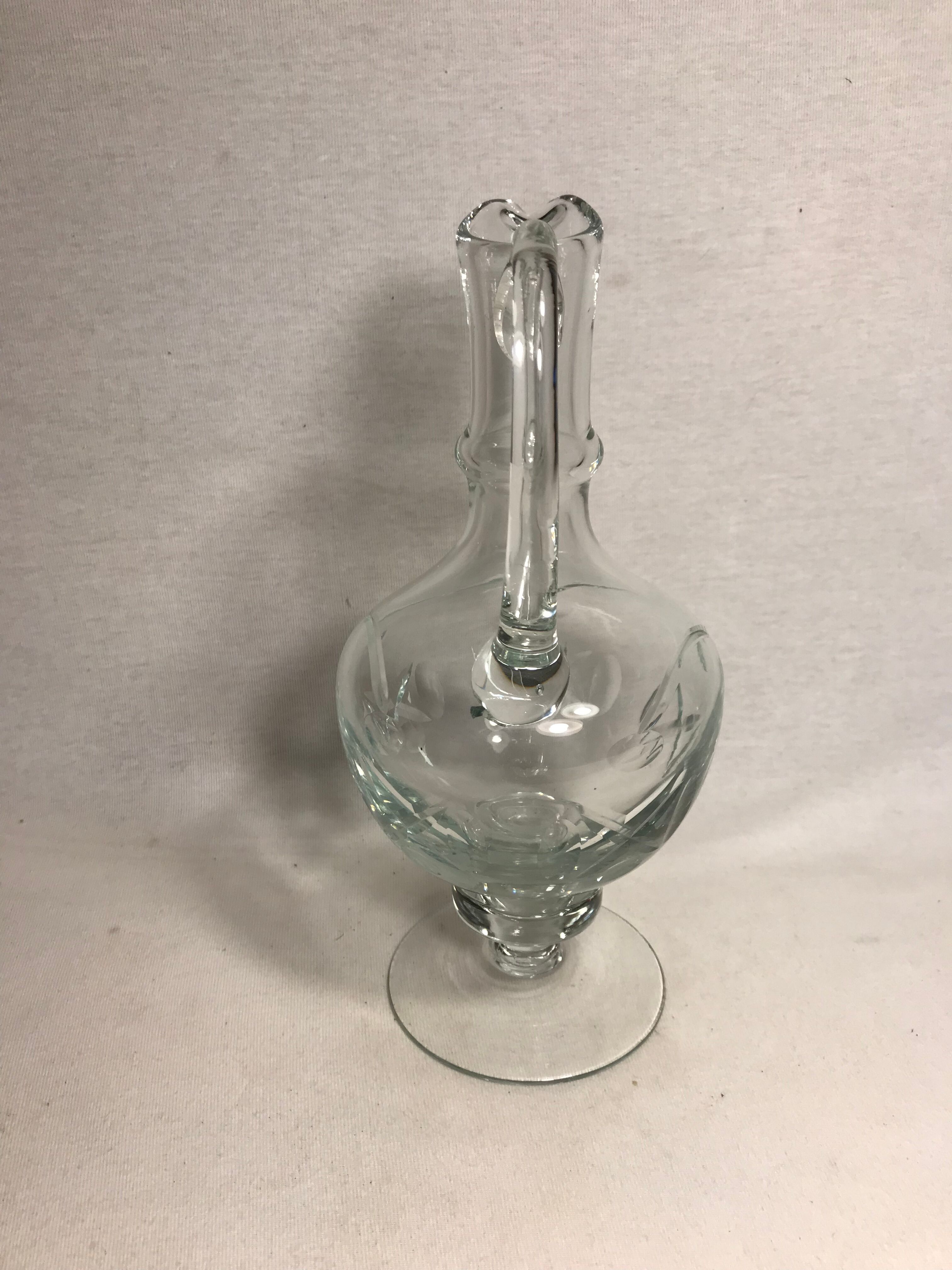 Former pitcher Ewer molded Crystal polished jug Vintage