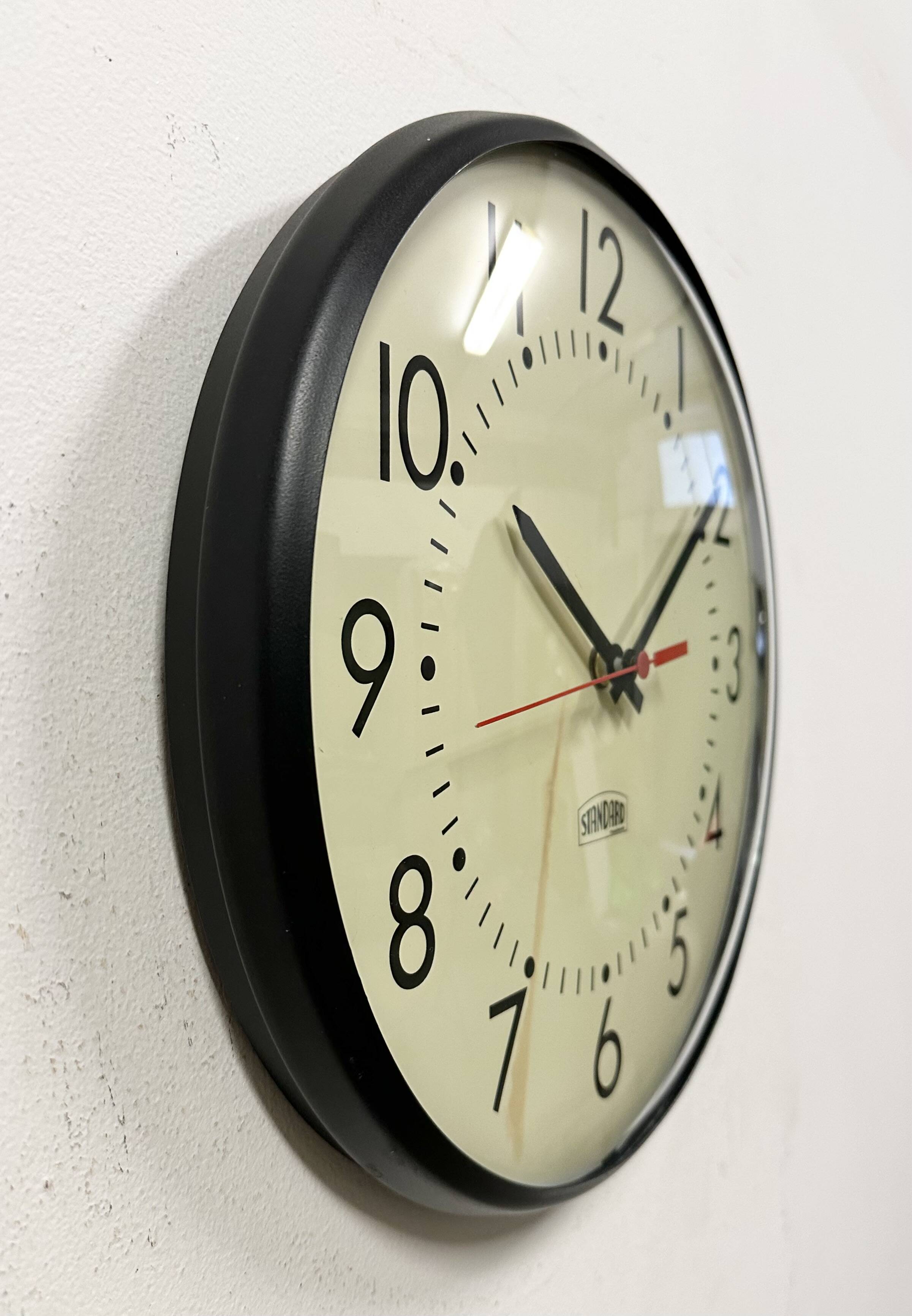 Vintage school wall clock from standard electric, 1980s