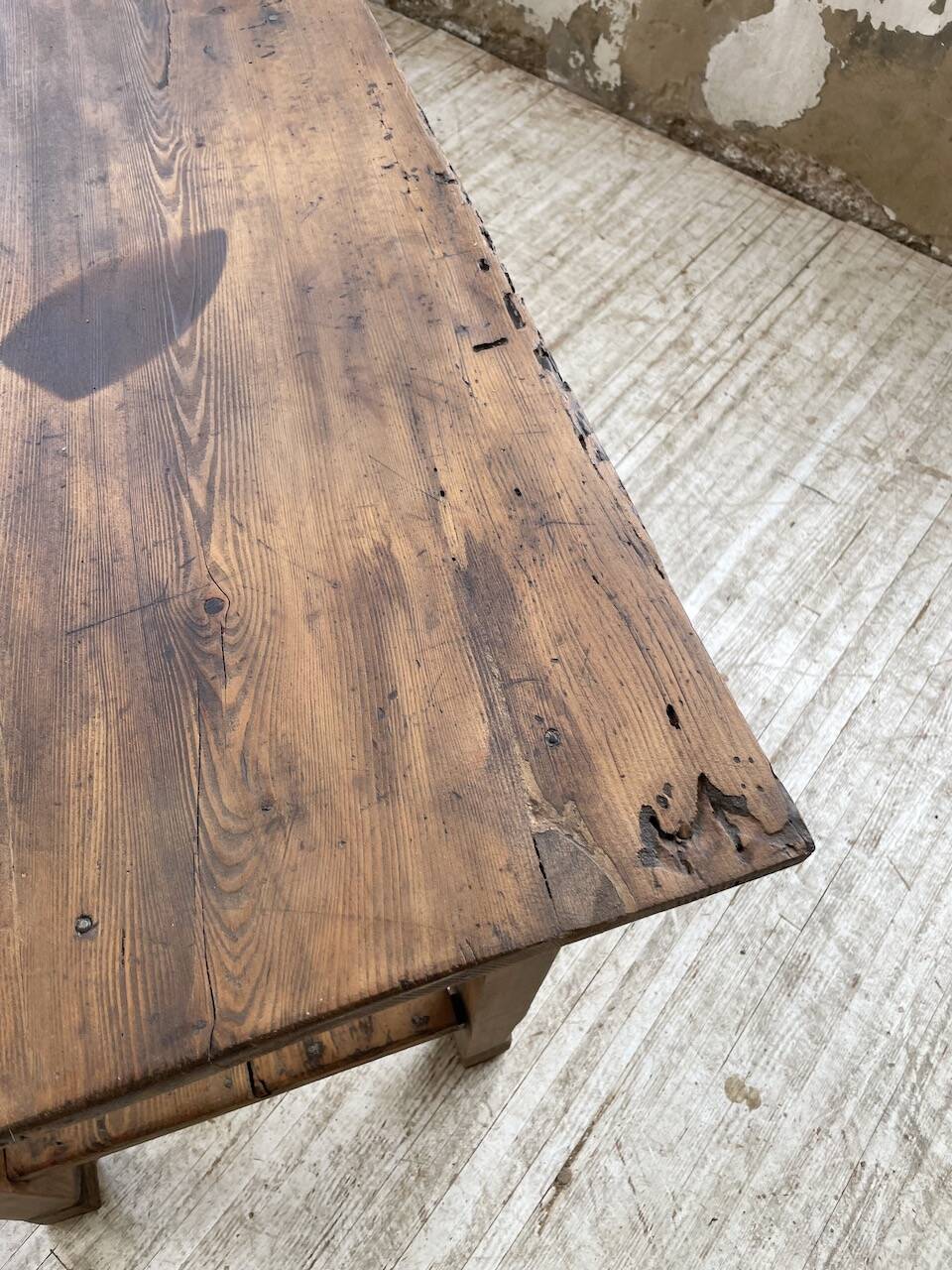 Drapery console table in pine