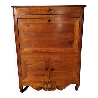 Louis XV period secretary in solid cherry wood