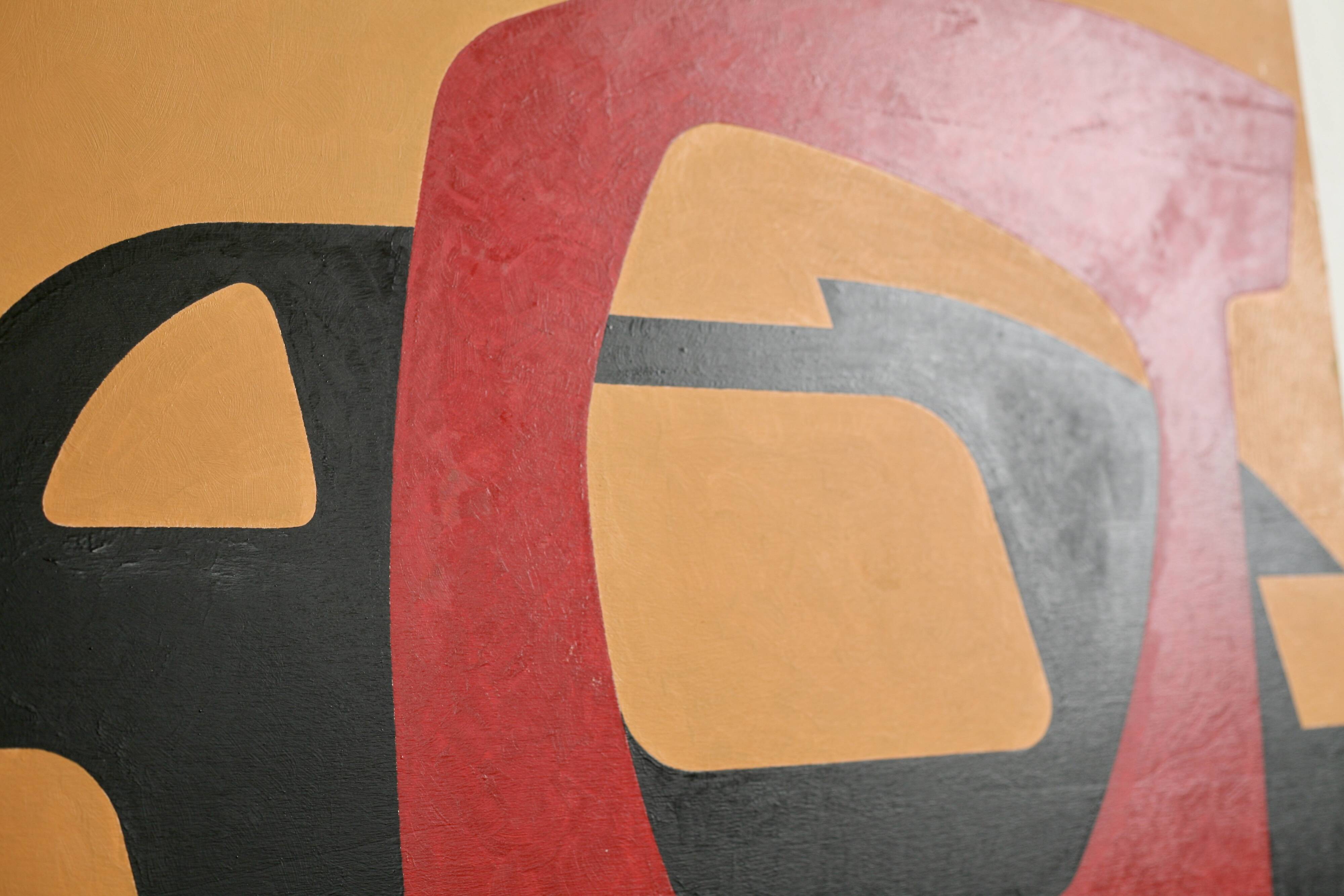 Painting (painted wooden panel without fixing). Free forms, 70s