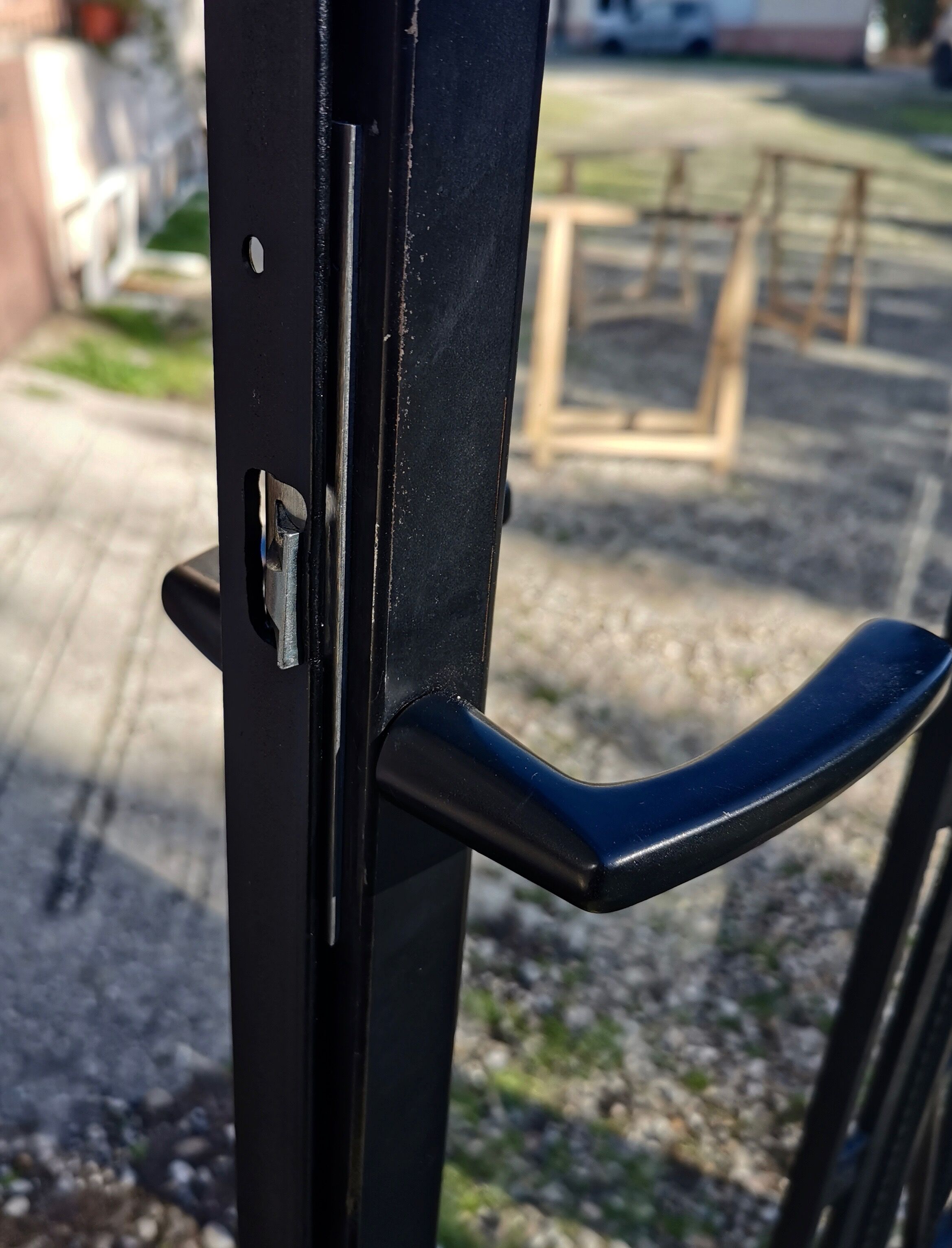 Glass door raw steel