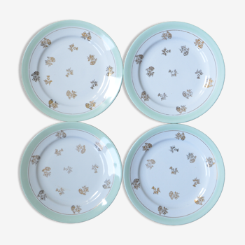 Lot de 4 assiettes à dessert porcelaine opaque