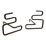 Pair of Mid-Century Modern Snake Firedogs, Wrought Iron, Italy, 1950s