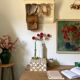 Antique wooden wall shelf