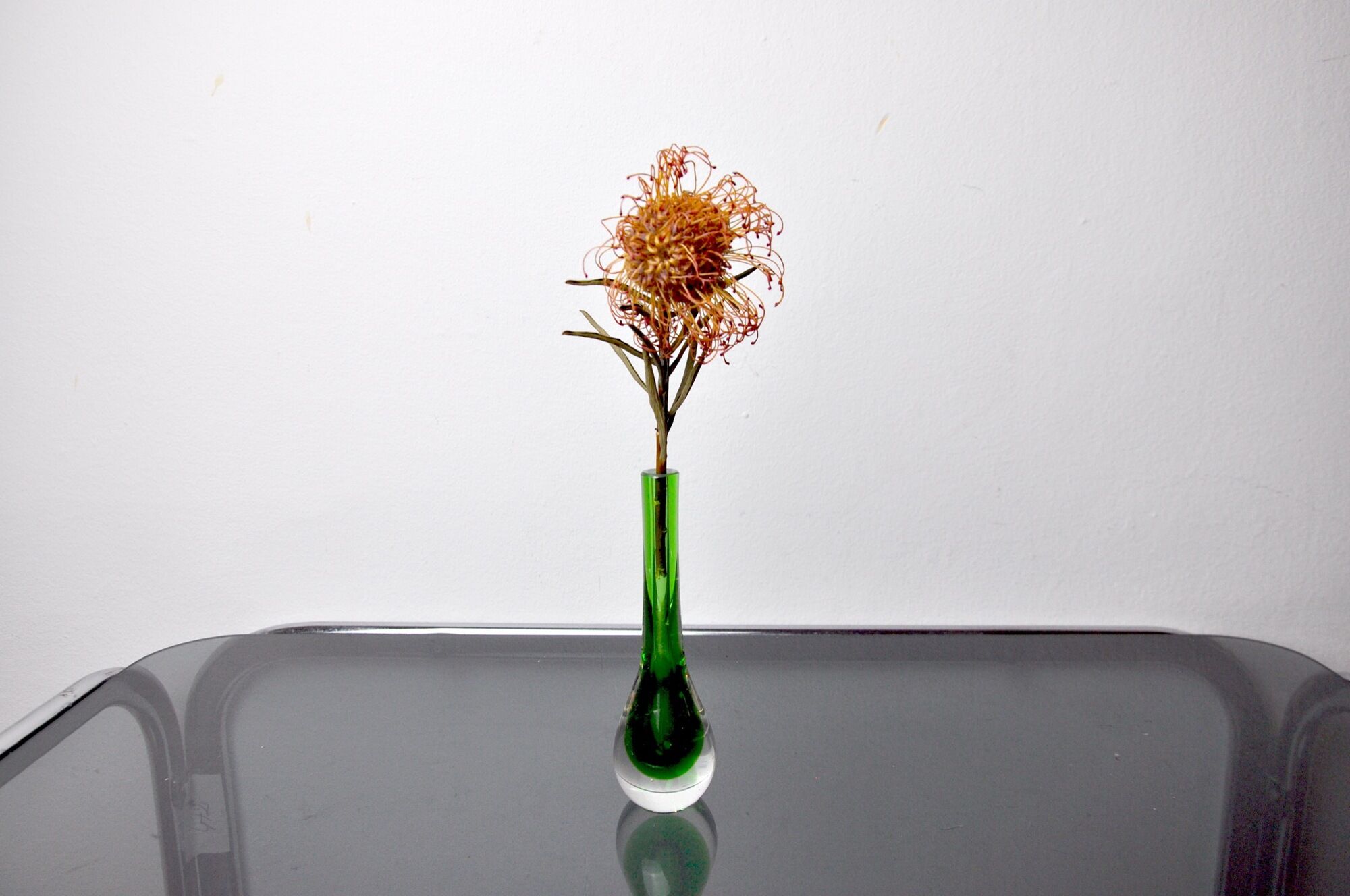 Green soliflor sommerso vase by seguso, murano, italy, 1970