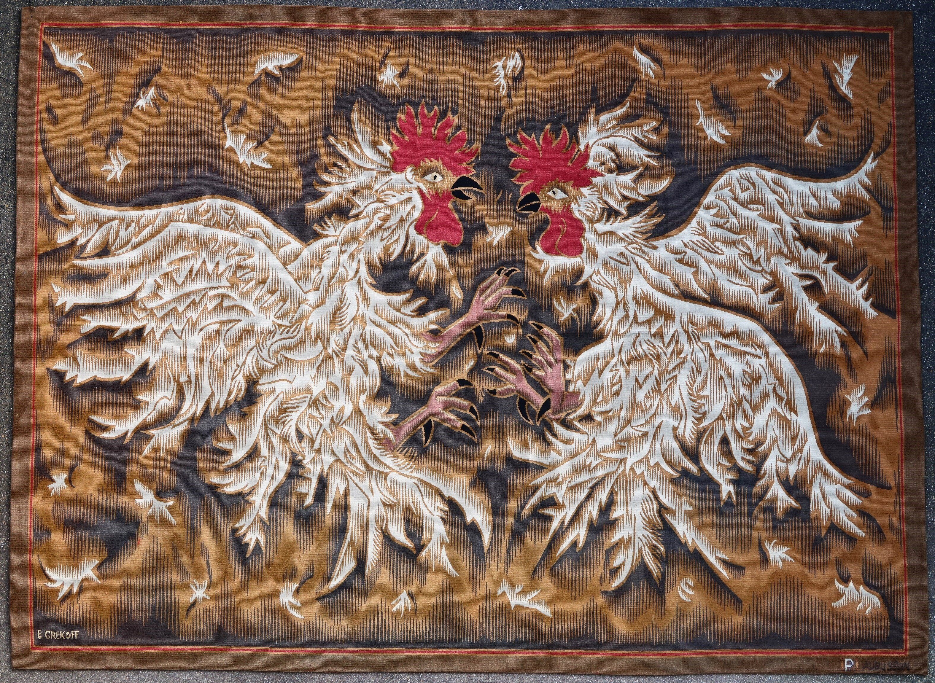 French tapestry Aubusson Elie Grekoff 20th century