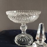 Diamond tip candy dish/sweetheart on crystal base, 1970