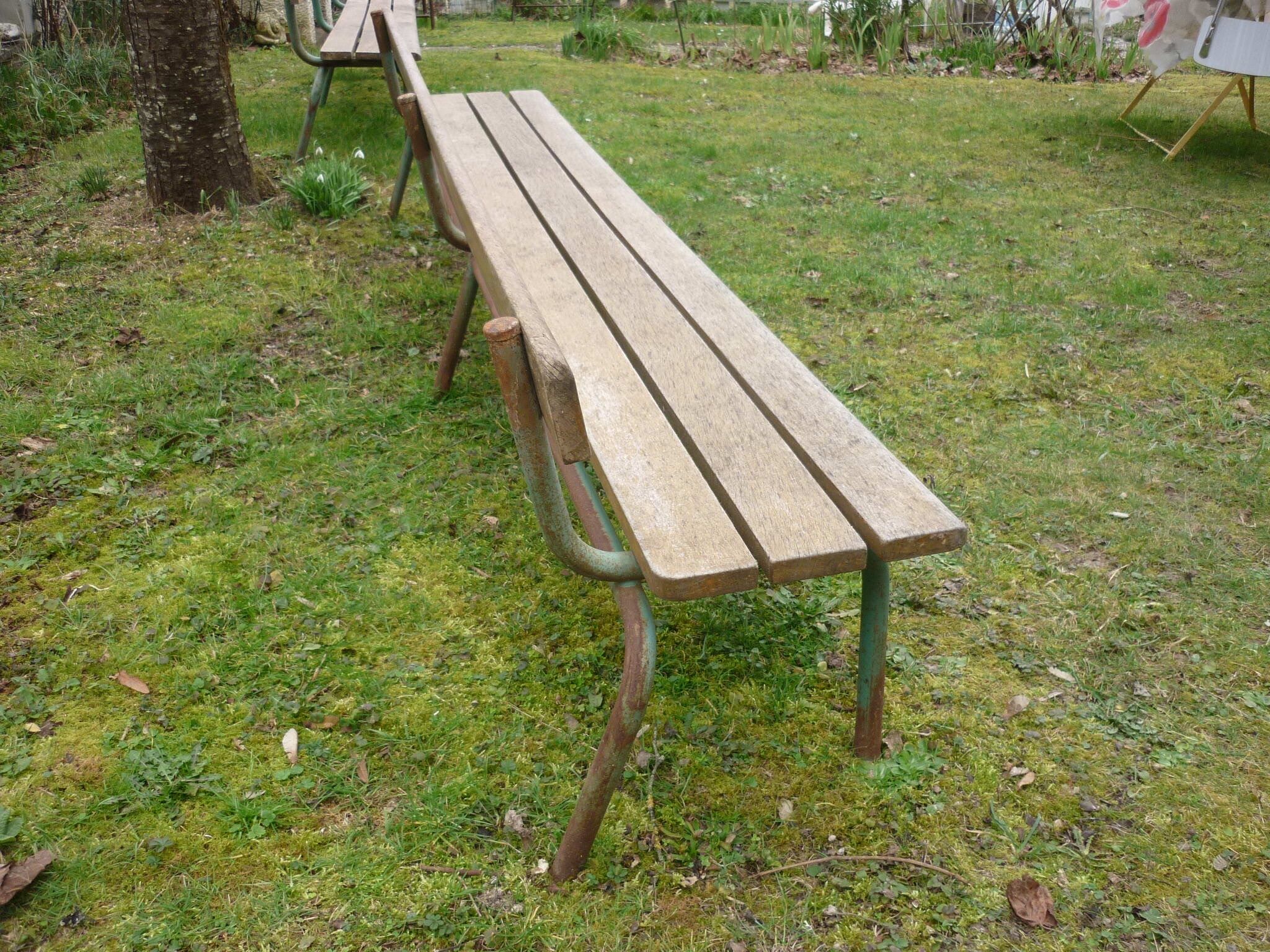 Kindergarten school bench with backrest 2.14 m