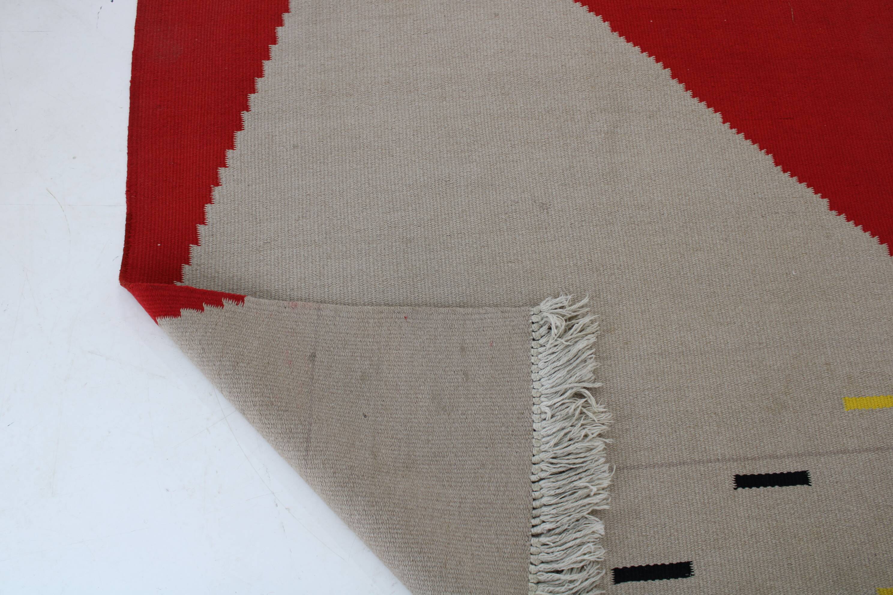 1960s Wool Abstract Rug, Czechoslovakia