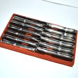 Set of 12 vintage silver metal knives reneka spatours contour fillet 21cm
